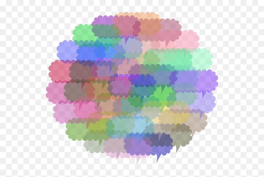 Cloud Of Speech Bubbles Prismatic Variation 2 Free Svg - Dot Emoji,Emoticons With Talking Bubbles