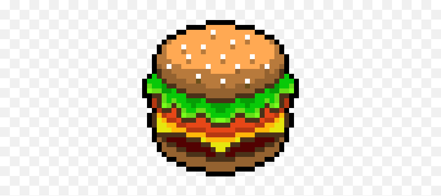 Burger Pixel Art Maker Emoji,Cheeseburger Emoji