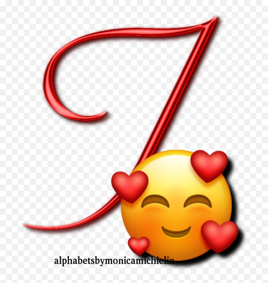 Red Hearts Smile - Monica Michielin Alphabets Emoji,J Emoticon