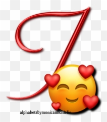 Red Hearts Smile - Monica Michielin Alphabets Emoji,J Emoticon