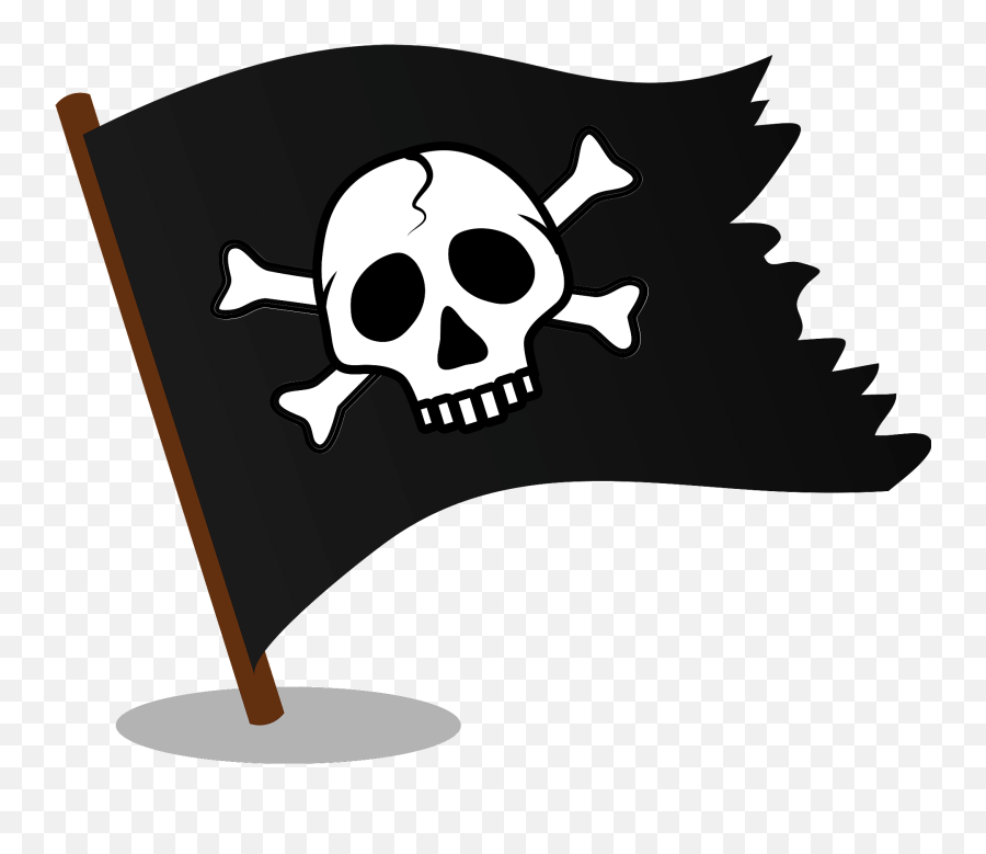 Jolly Roger Pirate Flag Clipart - Pirate Flag Clipart Emoji,Pirate Emoji