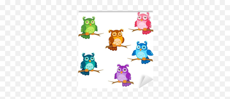 Set Of Cute Six Cartoon Owls With Various Emotions In Vector Wall Mural U2022 Pixers U2022 We Live To Change - Emotional Owls Vector Emoji,Emotions Vector