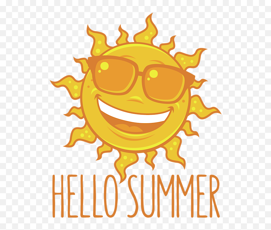 Hello Summer Sun With Sunglasses Face - Summer Sun With Sunglasses Emoji,Sun With Sunglasses Emoticon