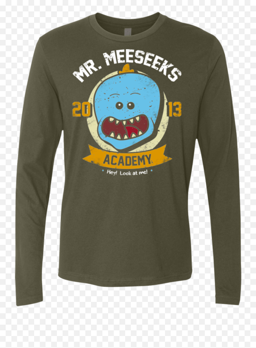 Mr Meeseeks Academy Menu0027s Premium Long Sleeve - Long Sleeve Emoji,Small Me Emoticon