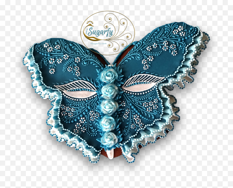 Isugarfyu0027s Frilled Cookies - Piped With Royal Icing Girly Emoji,Emoticon Blue Butterfly