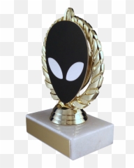 Alien Vector Cut Logo Trophy On Marble - Fictional Character Emoji,Patrick Steware Emoji Movie