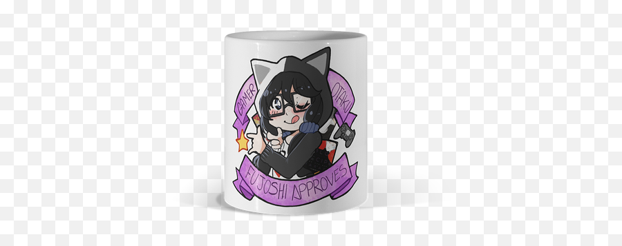 Dbh Collective White Gamer Mugs - Catwoman Emoji,Fujoshi Emoticon