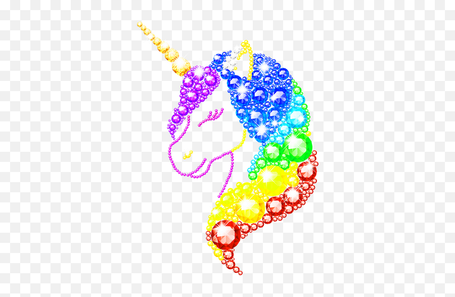 Download Diamond Art Glitter Color By - Unicorn Emoji,Small Emoji Gems