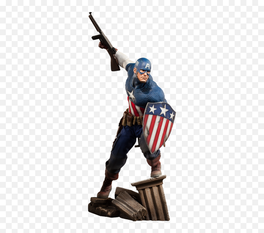 Marvel Captain America Premium Format - Captain America Allied Charge On Hydra Statue Emoji,Captain America Emotion Cards