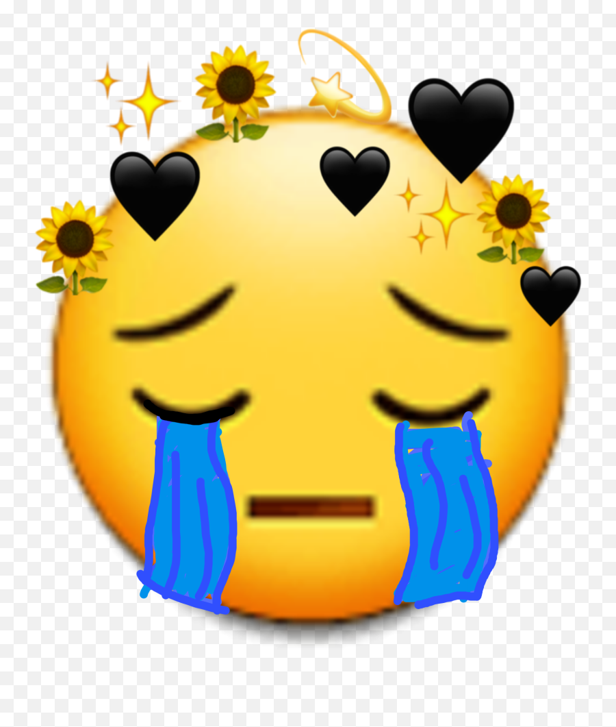 Triste Emoji Emoticon Happy Sticker - Yellow Flower Crown Transparent,Emoji Triste