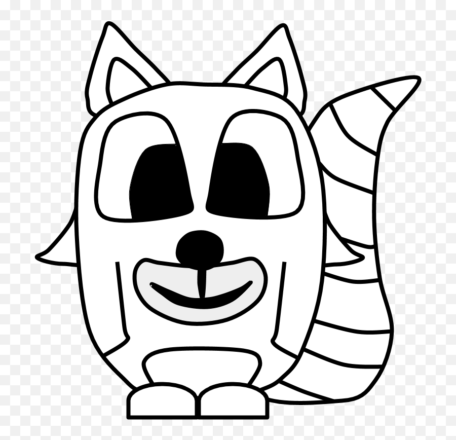 Download Raccoon Big Eyes Black And White Cartoon Animal Emoji,Cartoon Raccoon No Emotion