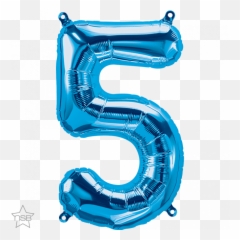 34 Number Age 55th Birthday - Five Blue Shape Foil Number 5 Balloon Png Emoji,Hi Five Emoji Movie
