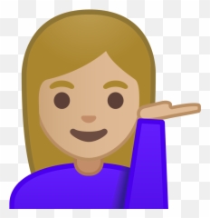 Woman Tipping Hand Medium Light Skin - Raising Hand Emoji Transparent,Woman Shrugging Emoji