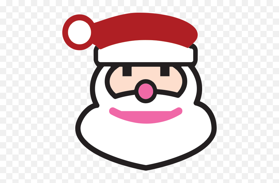Santa Claus Christmas Emoji Smile Line For Christmas - 512x512,Christmas Emojis