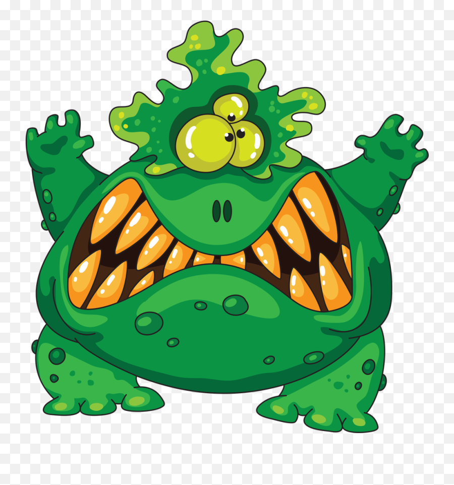 When Little Green Monsters Come Out To Play - Clip Art Scary Monster Emoji,Green With Envy Emoji