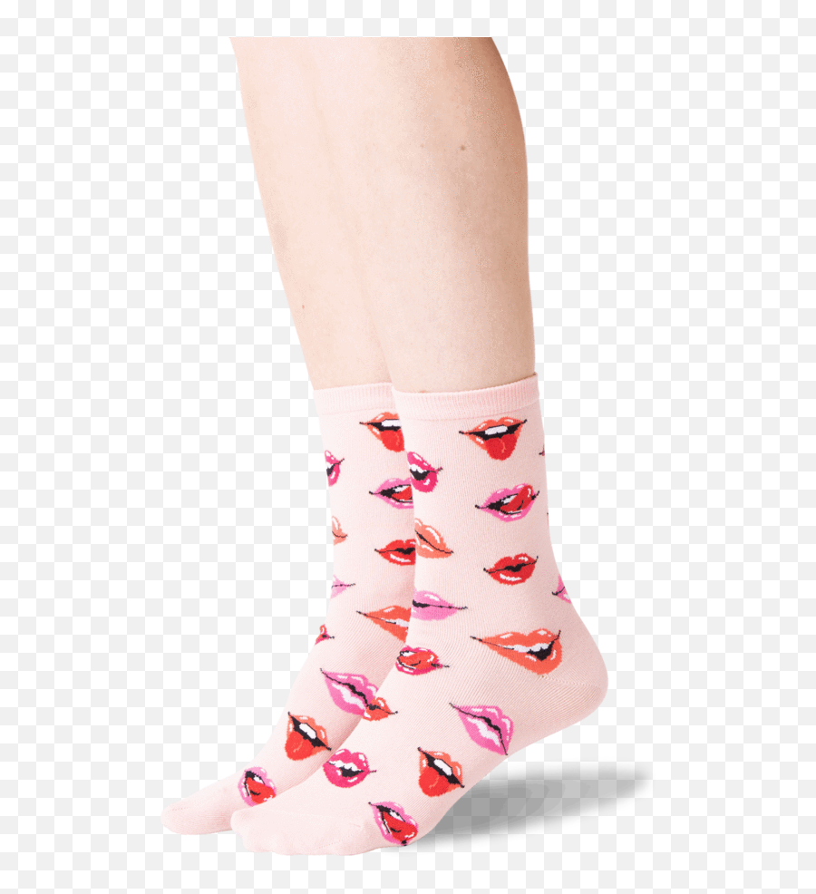 Womenu0027s Lips Crew Socks - Girly Emoji,Lips Love Emoji