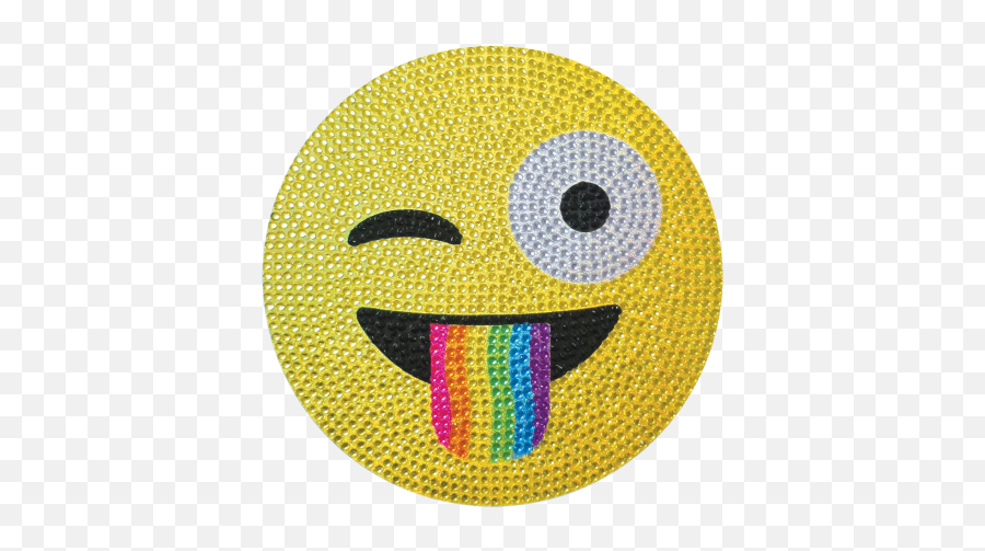 Picture Of Crazy Face Emoji Rhinestone Decals - Emoji Face Sparkle Smiley Faces,High Emoji Face