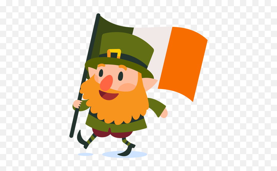 Duende Con Dibujos Animados De Bandera - Leprechaun Cartoon Png Emoji,Emoticon Calcetin