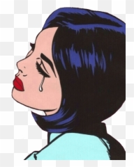 Cartoon Tumblr Aesthetic Sad - Cartoon Lovers Pin Up Crying Art Emoji,Tumblr Emotion Art Meme