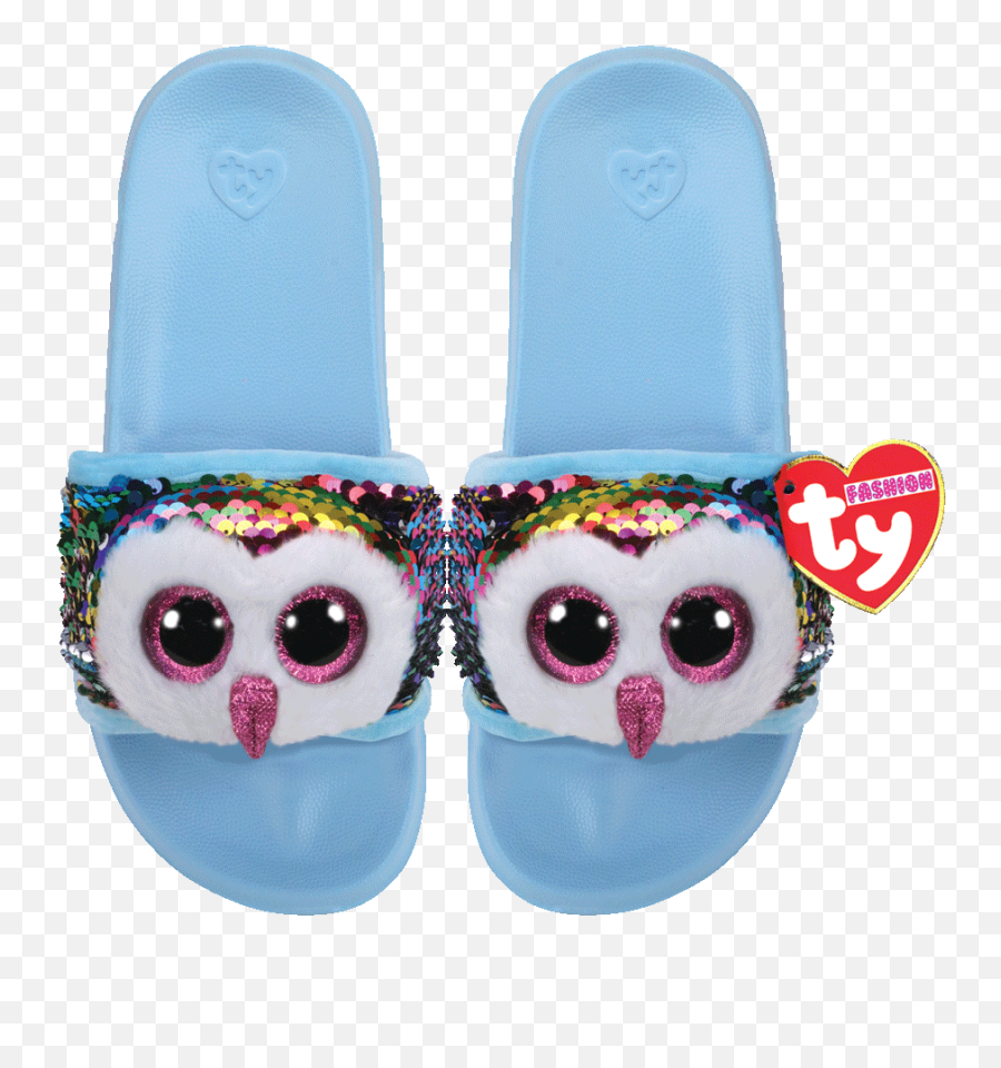 Ty Owen Reversible Sequins Beanie Boo Sequin Slides - Ty Emoji,Adult Emoji Slippers