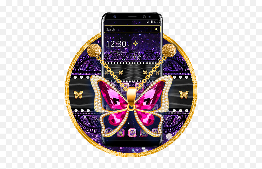 Updated Diamond Gold Butterfly Theme Pc Android App - Smartphone Emoji,Free Butterfly Emojis