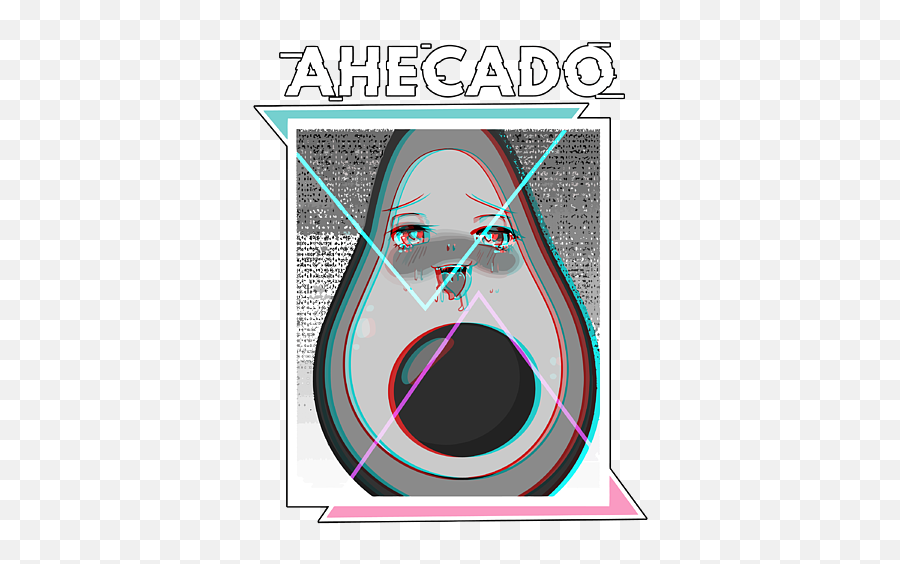 Ahegao Face Avocado Vaporwave Hentai Waifu Material Emoji,Ahegao Face Emoticon