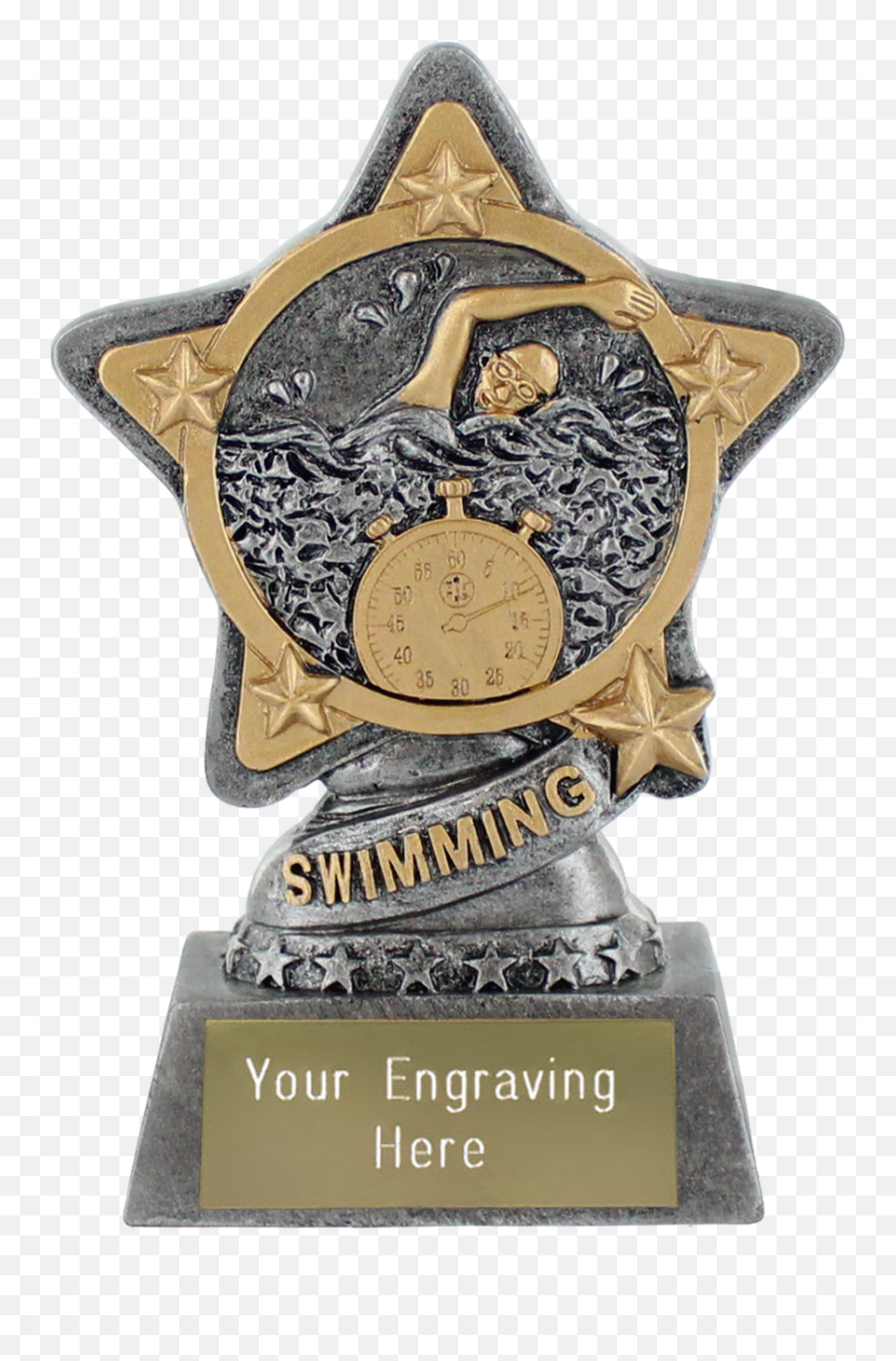 Swimming Trophy By Infinity Stars In Antique Silver 10cm 4 Emoji,Sports Medal Emoji Transparent Png