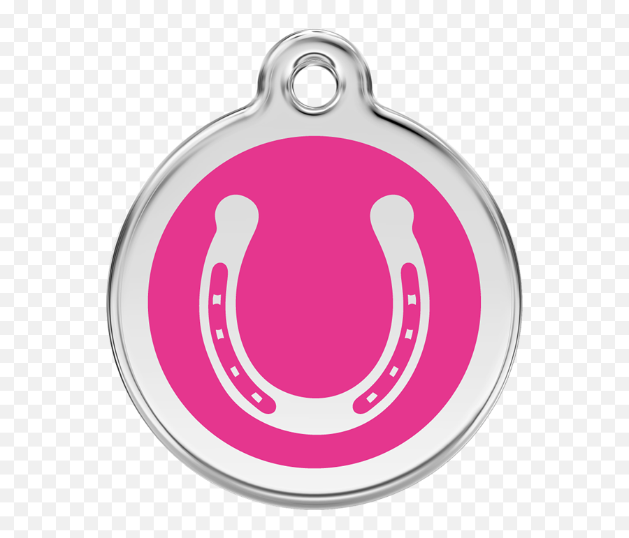 Red Dingo Enamel Tag Horseshoe Hot Pink - Dog Id Tag Emoji,Horseshoe Emoticon