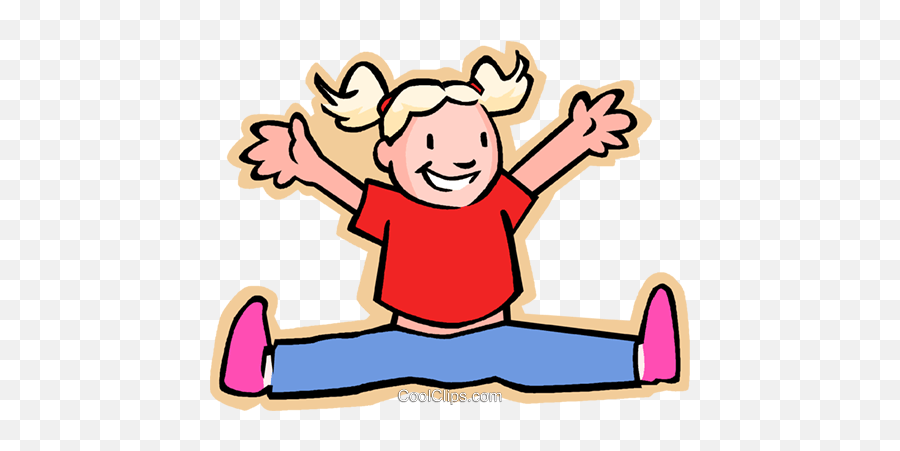 Download Little Girl Jumping For Joy - Girl Doing A Split Cartoon Emoji,Jumping For Joy Emoticon