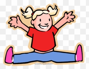 Download Little Girl Jumping For Joy - Girl Doing A Split Cartoon Emoji,Jumping For Joy Emoticon