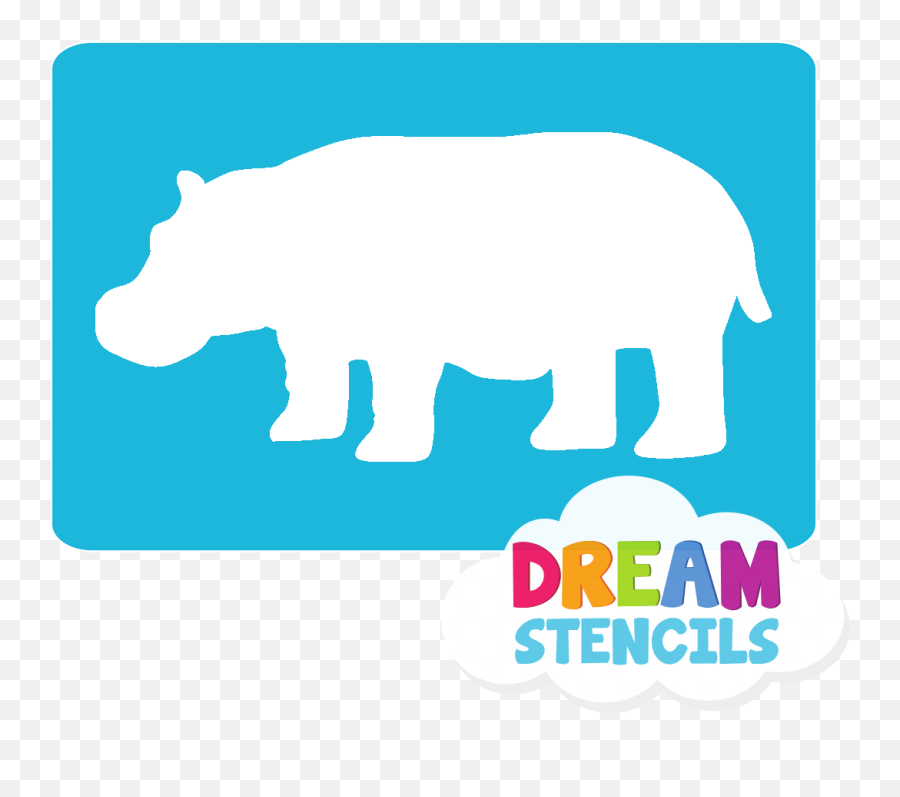 Hippopotamus Glitter Tattoo Stencil - Big Emoji,Hippopotamus Emoji