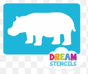 Hippopotamus Glitter Tattoo Stencil - Big Emoji,Hippopotamus Emoji