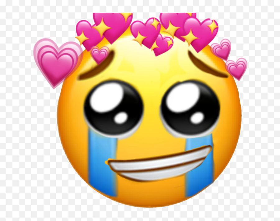 Emoji Cryemoji Cry Happy Sticker - Hearts On Head Png,Emoji 42