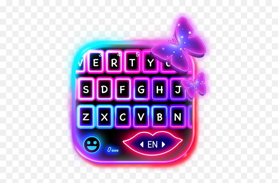 Updated Neon Color Butterfly Keyboard Theme Android App - Teclado Color Neón Emoji,Yoyo Emoji Android How To Make