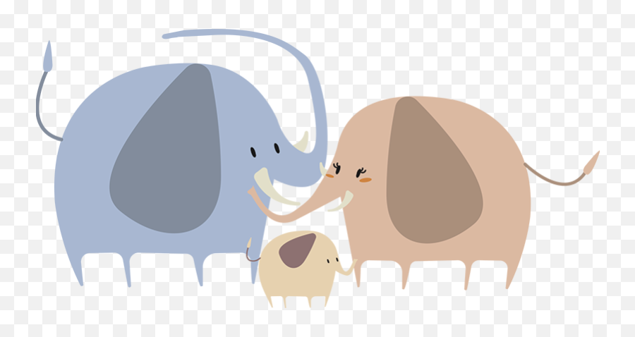 Family Of Elephants Wall Sticker - Elefantino Stilizzato Emoji,Elephants Emoji