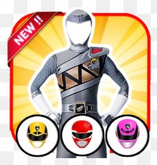 Download Rangers Photo Editor - Power Ranger Dino Charge Gris Emoji,Green And Pink Power Ranger Emoji