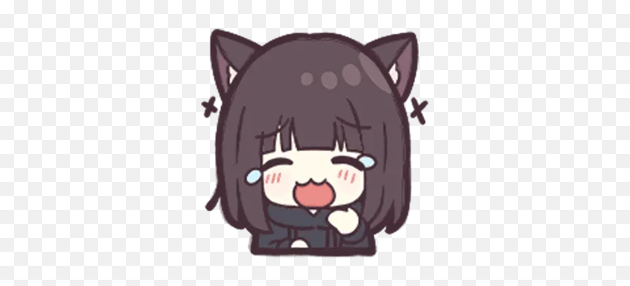 Telegram Sticker 42 From Collection Jessica Cute Anime - Menhera Chan Sad Png Emoji,Chibi Emoji Cats