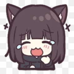 Telegram Sticker 42 From Collection Jessica Cute Anime - Menhera Chan Sad Png Emoji,Chibi Emoji Cats