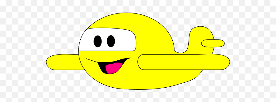 Happy Yellow Airplane Clip Art At Clkercom - Vector Clip Emoji,Airplane Emoticons