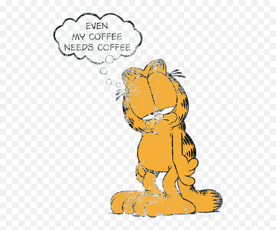 Garfield And The Coffee Puzzle Emoji,Cat Emoticon With Paws