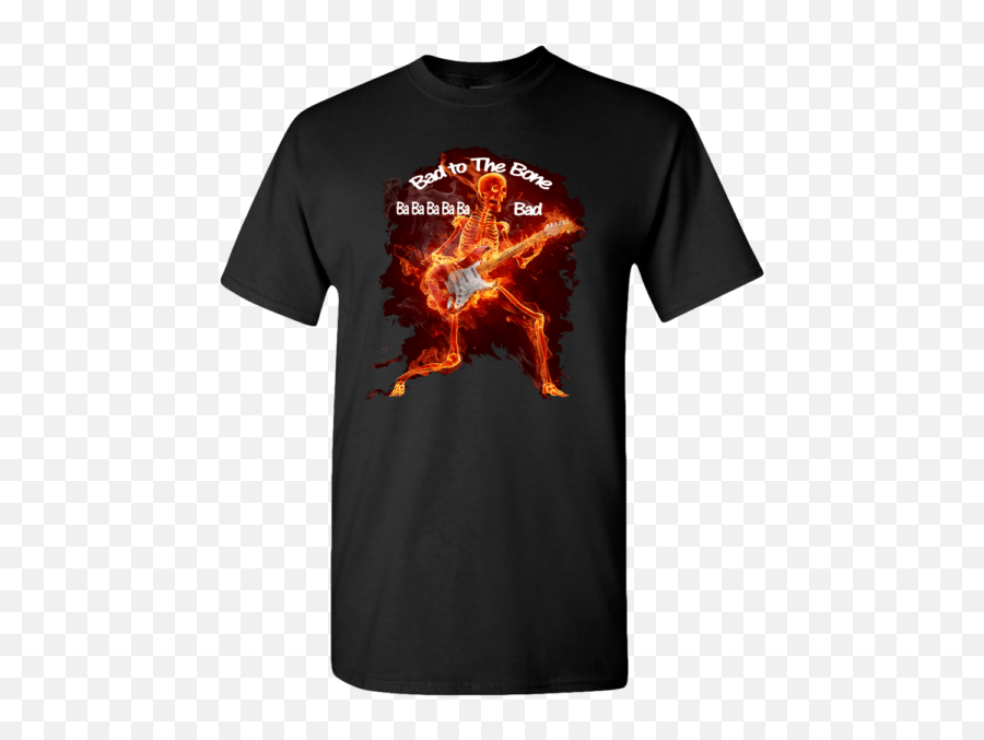 Bad To The Bone Guitarist T - Shirt Yeah Yeah Yeahs Rabbits Emoji,Flame Emoji Pillow