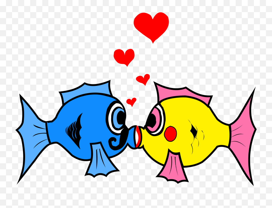 Two Fish Kissing Clipart - Clip Art Library Two Fish Kissing Clipart Emoji,Fish Emoticon