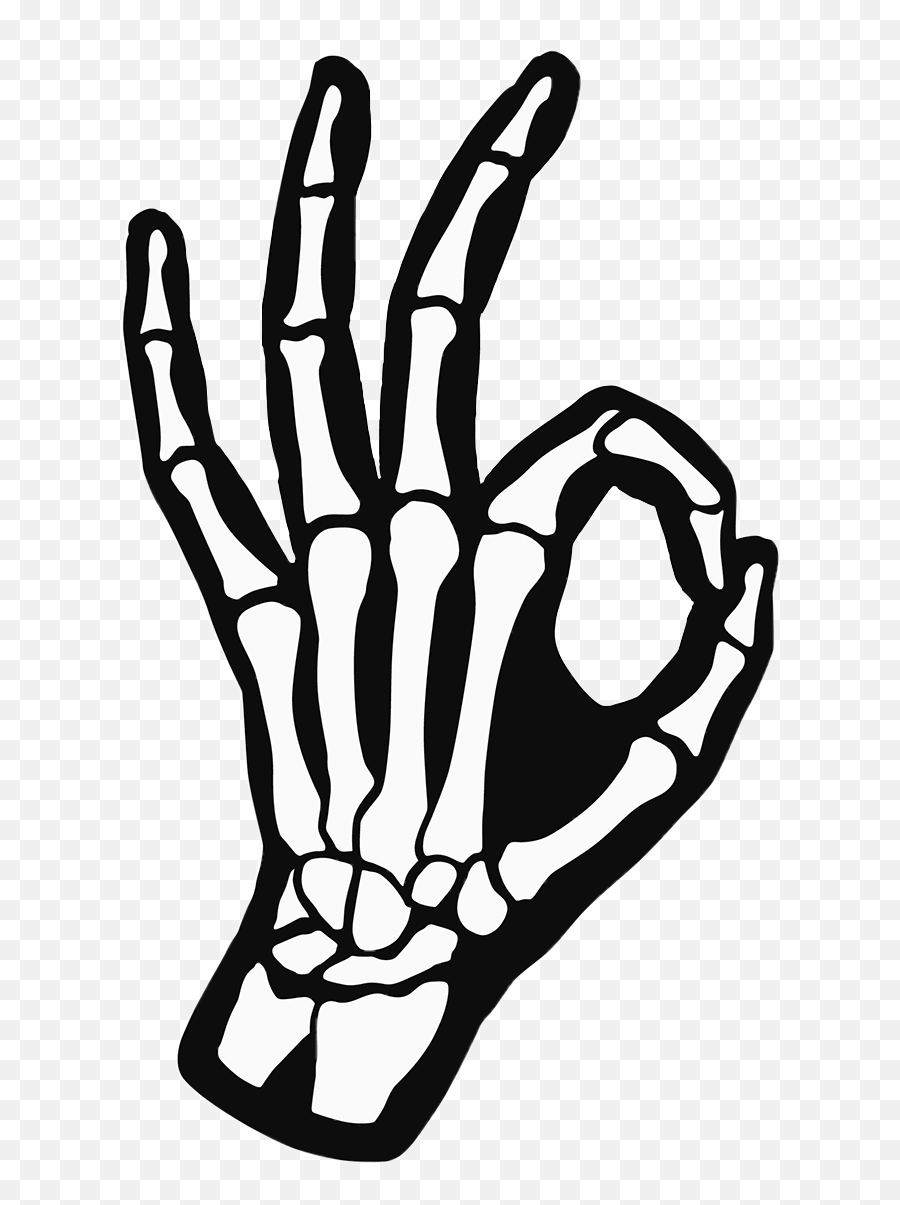 Skeletonhand Ok Skeleton Sticker By Rea - Skeleton Ok Hand Png Emoji,Black Ok Hand Emoji
