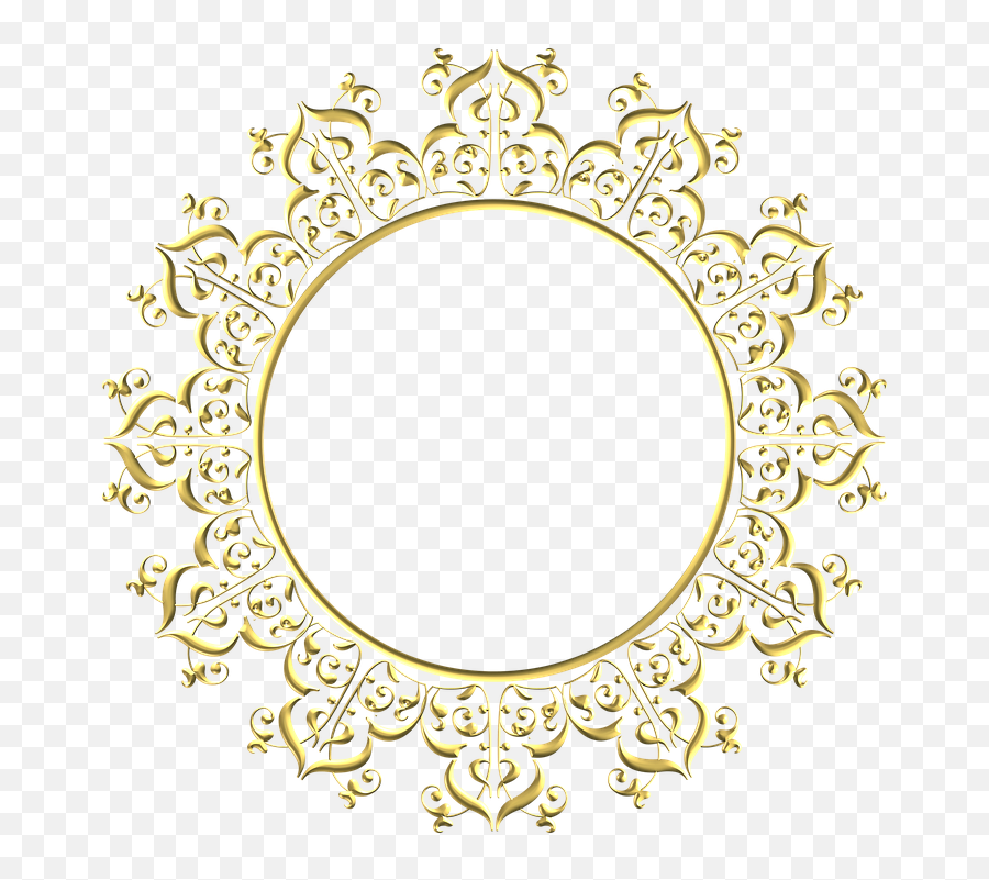 Free Photo Gold Border Decoration Decor - Round Frame Png Wedding Emoji,Gold Sky Emotions