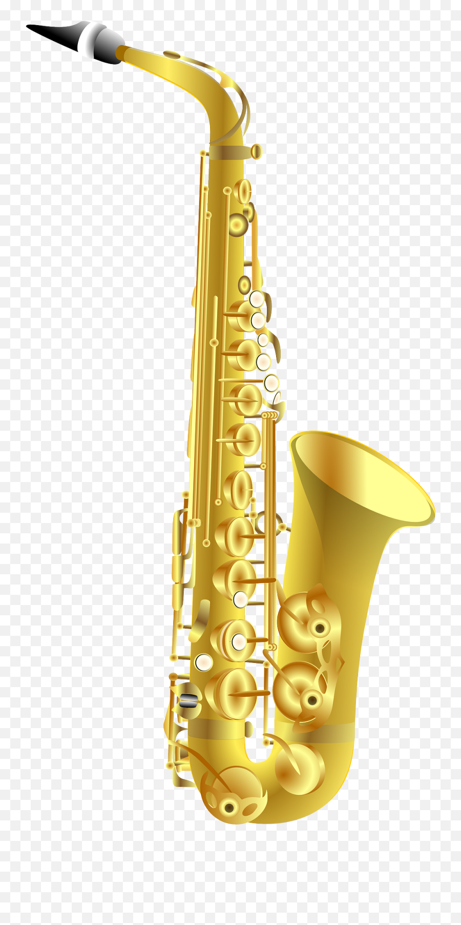 Golden Saxophone As A Clipart Free - Saxofone Png Emoji,Swaying Emotions Saxophone