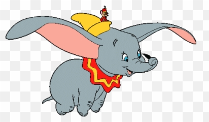 Dumbo With Ears Tied - Clip Art Library Cartoon Dumbo The Flying Elephant Emoji,Dumbo Remake Emotions