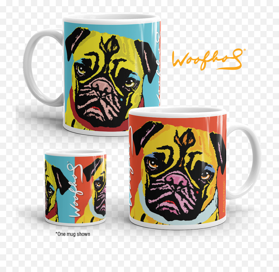 Pug Art 11oz Mug Collection - Magic Mug Emoji,Old English Sheep Dog Emoji