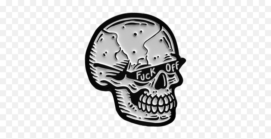 Smiley Skull Enamel Pin U2013 Skizodraws - Scary Emoji,Skull Emoticon Symbol, Facebook