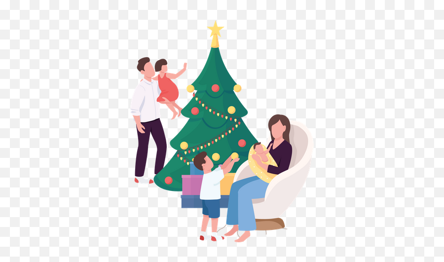 Christmas Tree Illustrations Images - Color Animado Arbol De Navidad Emoji,Rockin' Around The Christmas Tree Emoticon