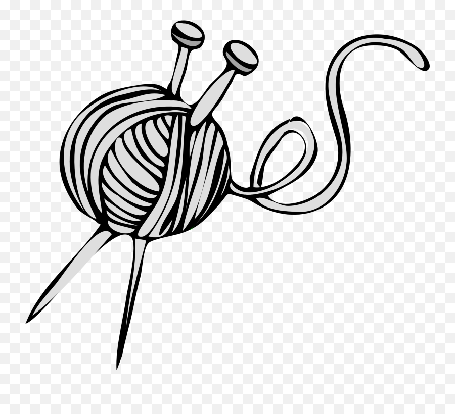 Yarn Ball With Knitting Needles Gray - Knitting Needles Clip Art Emoji,Emotion Ball Color Sheet